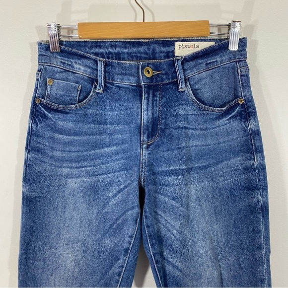 Pistola Denim Hi Rise Cropped Med Wash Jeans Size 27 - Picture 4 of 8